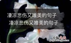 凄凉悲伤又唯美的句子 凄凉悲伤又唯美的句子有哪些