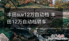 丰田suv12万自动档 丰田12万自动档轿车