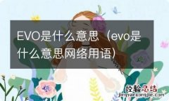 evo是什么意思网络用语 EVO是什么意思