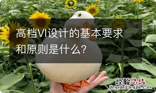 高档VI设计的基本要求和原则是什么？