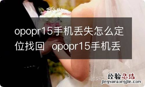 opopr15手机丢失怎么定位找回opopr15手机丢失怎么找回