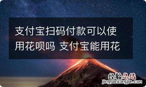 支付宝扫码付款可以使用花呗吗 支付宝能用花呗付款吗