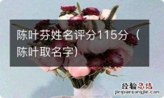 陈叶取名字 陈叶芬姓名评分115分