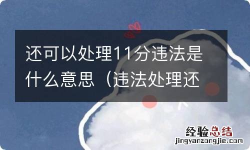 违法处理还可以处理11分是什么意思 还可以处理11分违法是什么意思