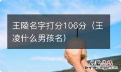 王凌什么男孩名 王陵名字打分106分