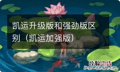 凯运加强版 凯运升级版和强劲版区别