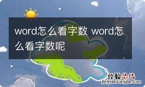 word怎么看字数 word怎么看字数呢