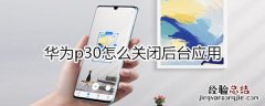 p30后台怎么关