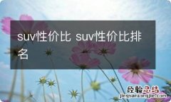 suv性价比 suv性价比排名