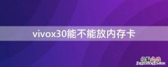 vivox20能不能放内存卡 vivox30能不能放内存卡