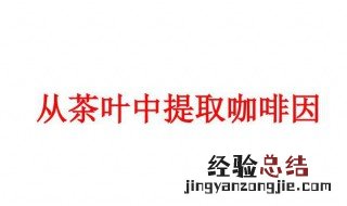从茶叶中提取咖啡因的流程