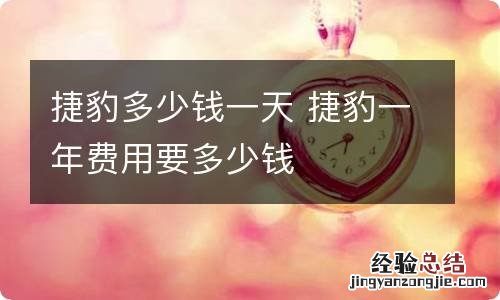 捷豹多少钱一天 捷豹一年费用要多少钱