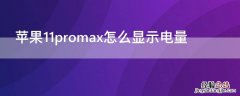 iPhone11promax怎么显示电量 iphone12promax怎么显示电量