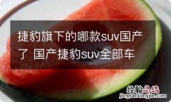 捷豹旗下的哪款suv国产了 国产捷豹suv全部车型