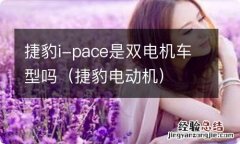 捷豹电动机 捷豹i-pace是双电机车型吗