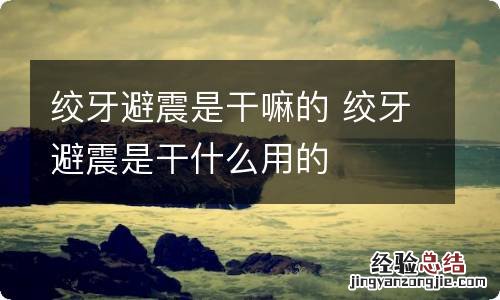 绞牙避震是干嘛的 绞牙避震是干什么用的