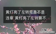 黄灯亮了左转弯是不是违章 黄灯亮了左转算不算违章