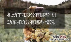 机动车扣3分有哪些 机动车扣3分有哪些情况