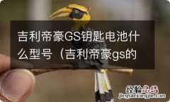 吉利帝豪gs的钥匙电池是什么型号 吉利帝豪GS钥匙电池什么型号