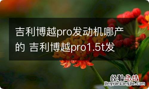 吉利博越pro发动机哪产的 吉利博越pro1.5t发动机是进口的吗