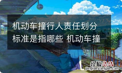 机动车撞行人责任划分标准是指哪些 机动车撞行人责任怎么划分