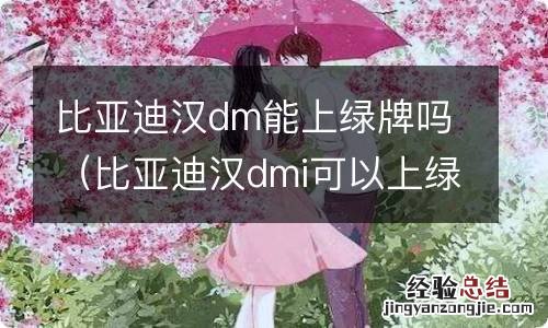 比亚迪汉dmi可以上绿牌吗 比亚迪汉dm能上绿牌吗