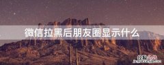 微信拉黑对方后朋友圈显示什么 微信拉黑后朋友圈显示什么