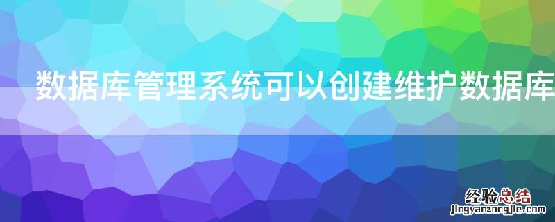 数据库管理系统可以创建维护数据库吗