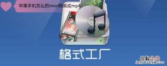 iPhone手机怎么把mov转换成mp4