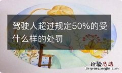 驾驶人超过规定50%的受什么样的处罚