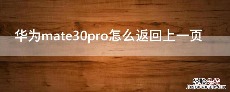 华为mate30pro怎么返回上一步 华为mate30pro怎么返回上一页