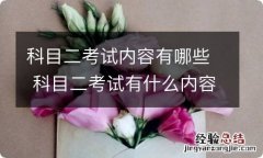 科目二考试内容有哪些 科目二考试有什么内容