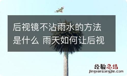 后视镜不沾雨水的方法是什么 雨天如何让后视镜不沾水