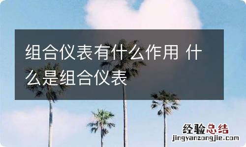 组合仪表有什么作用 什么是组合仪表