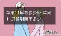 苹果11屏幕多少hz 苹果11屏幕刷新率多少