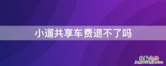 小遛共享交了66元押金,怎么退还不了 小遛共享车费退不了吗