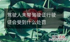 驾驶人未带驾驶证行驶证会受到什么处罚