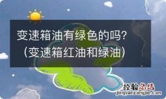 变速箱红油和绿油 变速箱油有绿色的吗？