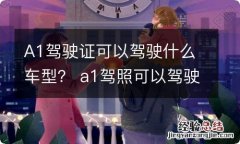 A1驾驶证可以驾驶什么车型？ a1驾照可以驾驶什么车型