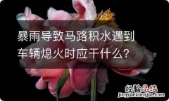 暴雨导致马路积水遇到车辆熄火时应干什么？