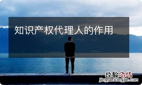 知识产权代理人的作用