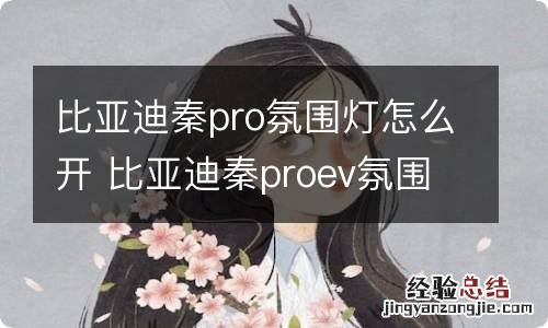 比亚迪秦pro氛围灯怎么开 比亚迪秦proev氛围灯