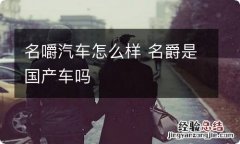 名嚼汽车怎么样 名爵是国产车吗