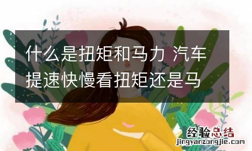 什么是扭矩和马力 汽车提速快慢看扭矩还是马力