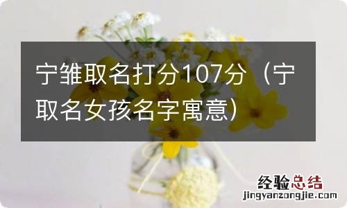 宁取名女孩名字寓意 宁雏取名打分107分