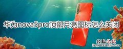 华为nova5pro怎么关闭顶部月亮图标