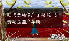 哈飞赛马停产了吗 哈飞赛马是国产车吗