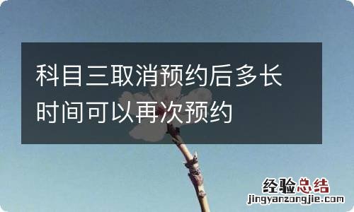 科目三取消预约后多长时间可以再次预约