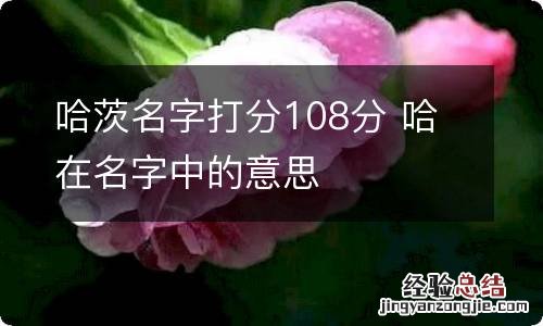 哈茨名字打分108分 哈在名字中的意思