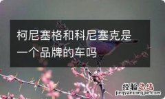 柯尼塞格和科尼塞克是一个品牌的车吗